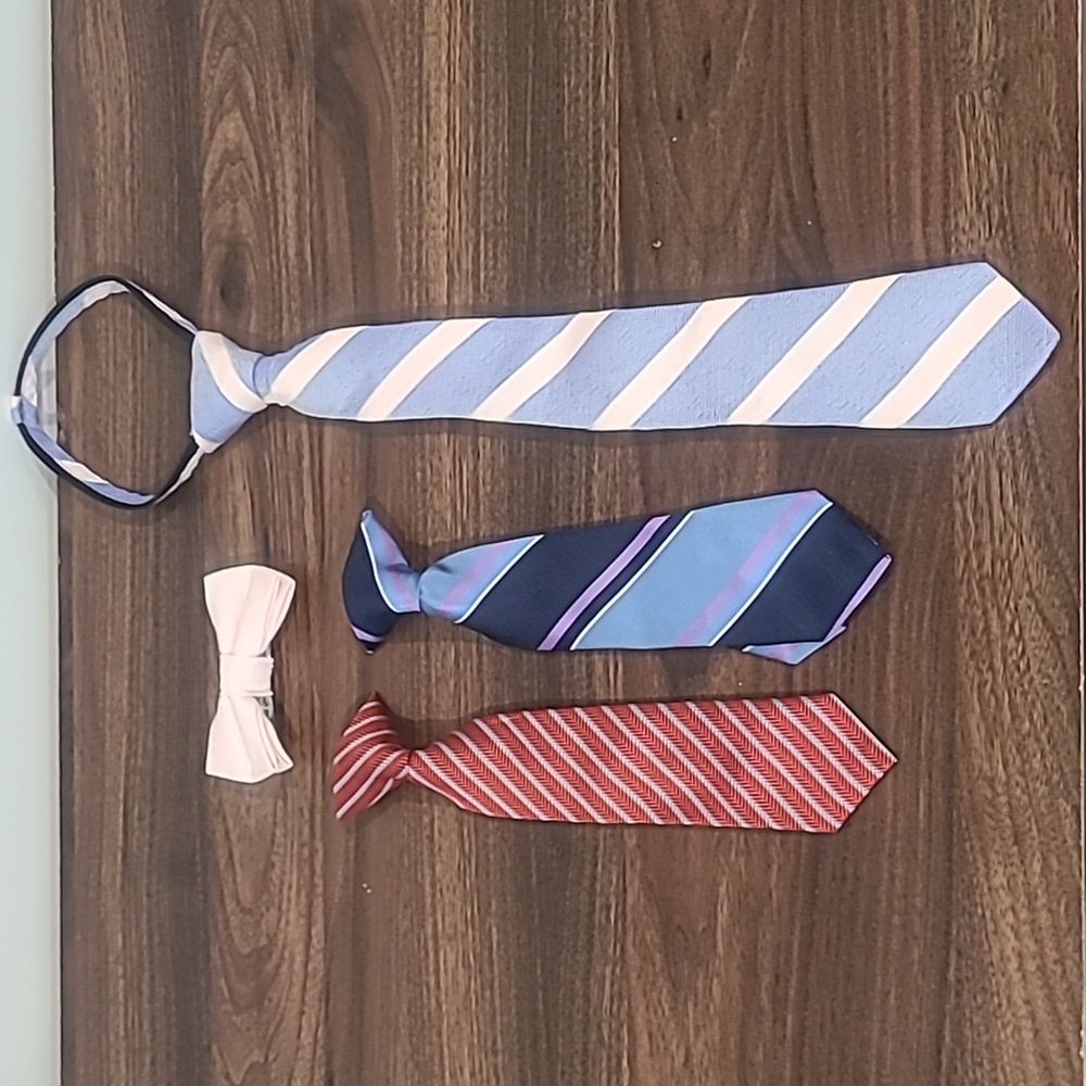 👔Kids Bundle Deal of 3 ties and 1 Bow tie👔